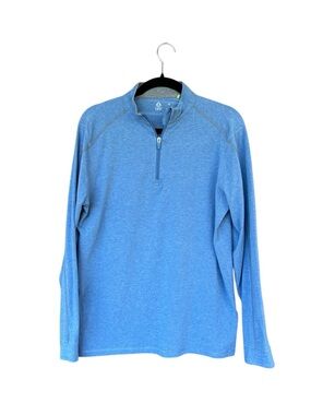 Tasc Performance Men's M Blue Heather Quarter Zip Athletic Pullover Sustainable